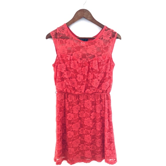 Paper Doll Dress- Floral Lace Coral Size M - Picture 3 of 8